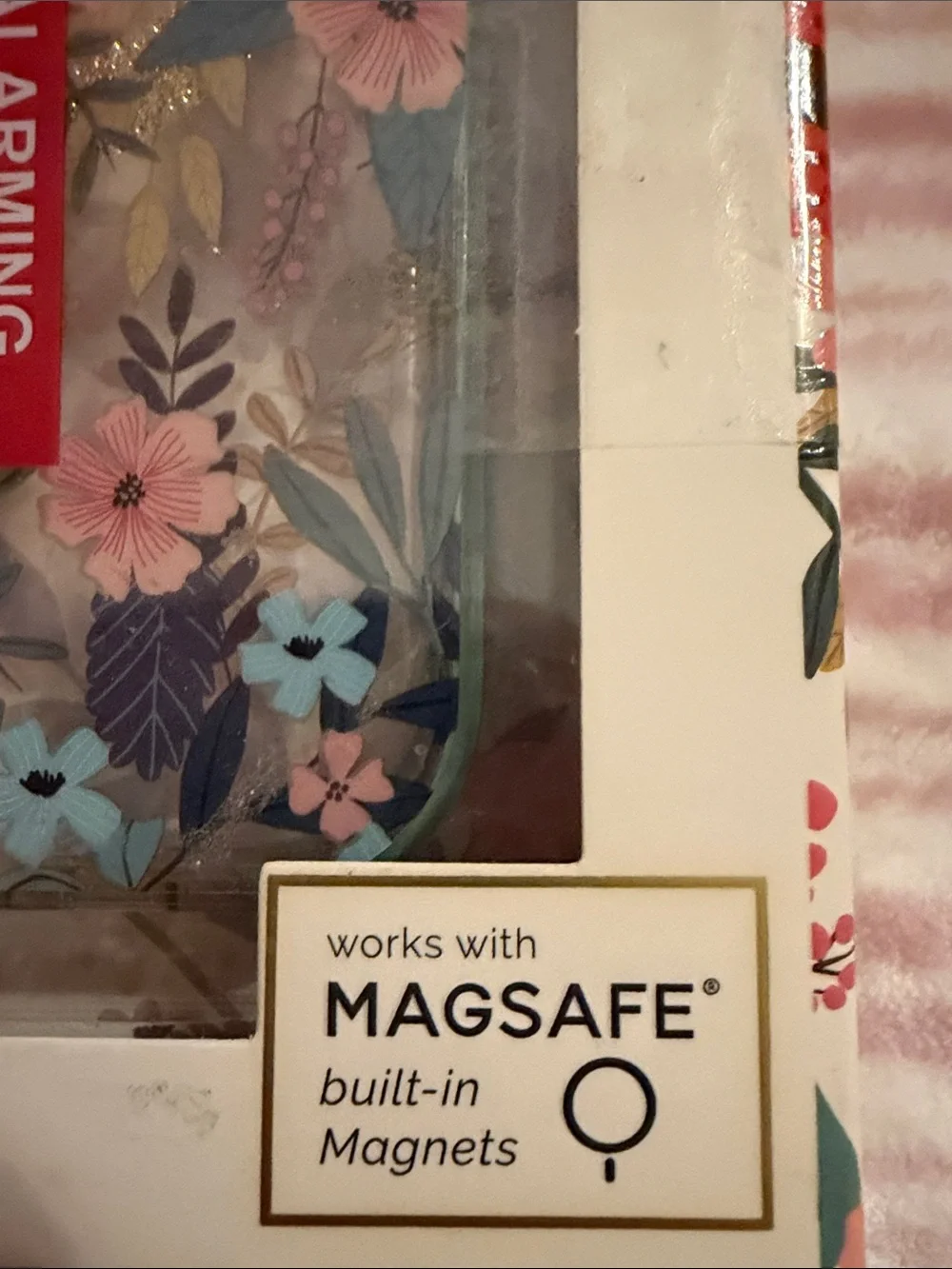 Mia Charro iPhone Case for iPhone 15/14/13 — Clear with Multicolor Flowers NIB